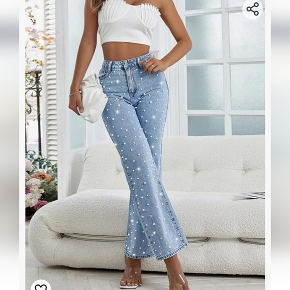 Nwt BLANK NYC Pearl Embellished Jeans 25 size - Picture 4 of 11